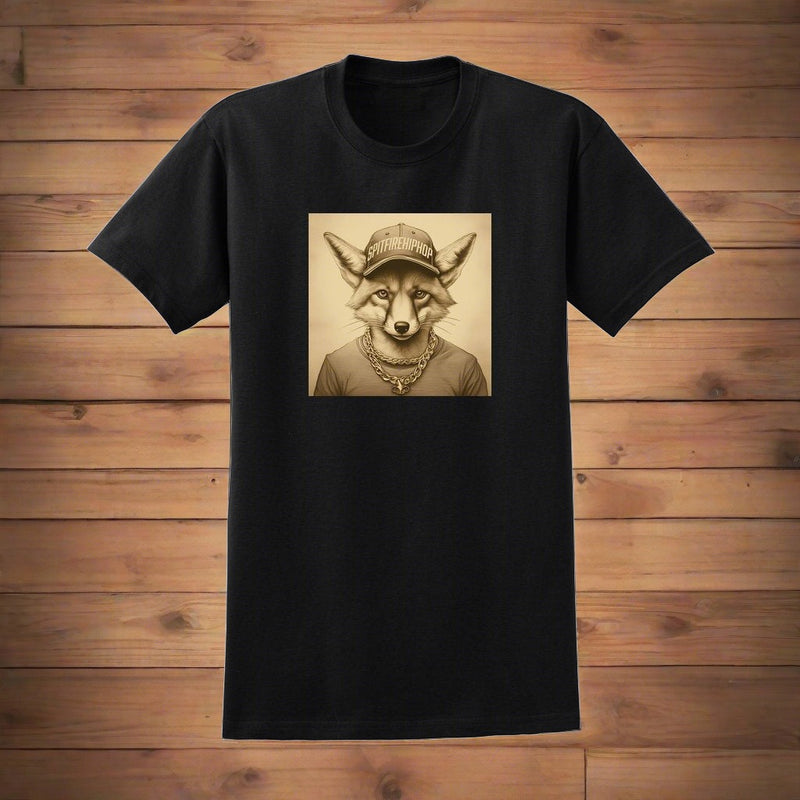 Gold Chain Fox Black T-Shirt