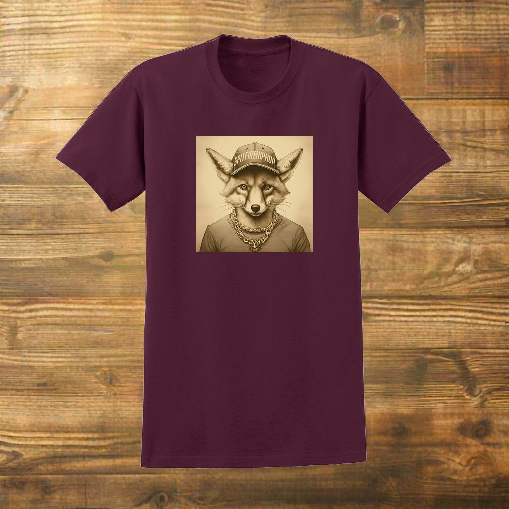 Gold Chain Fox Maroon T-Shirt