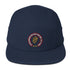 Navy Blue low-profile hat with Conquering Hip-Hop One Mic At A Time embroidered design.