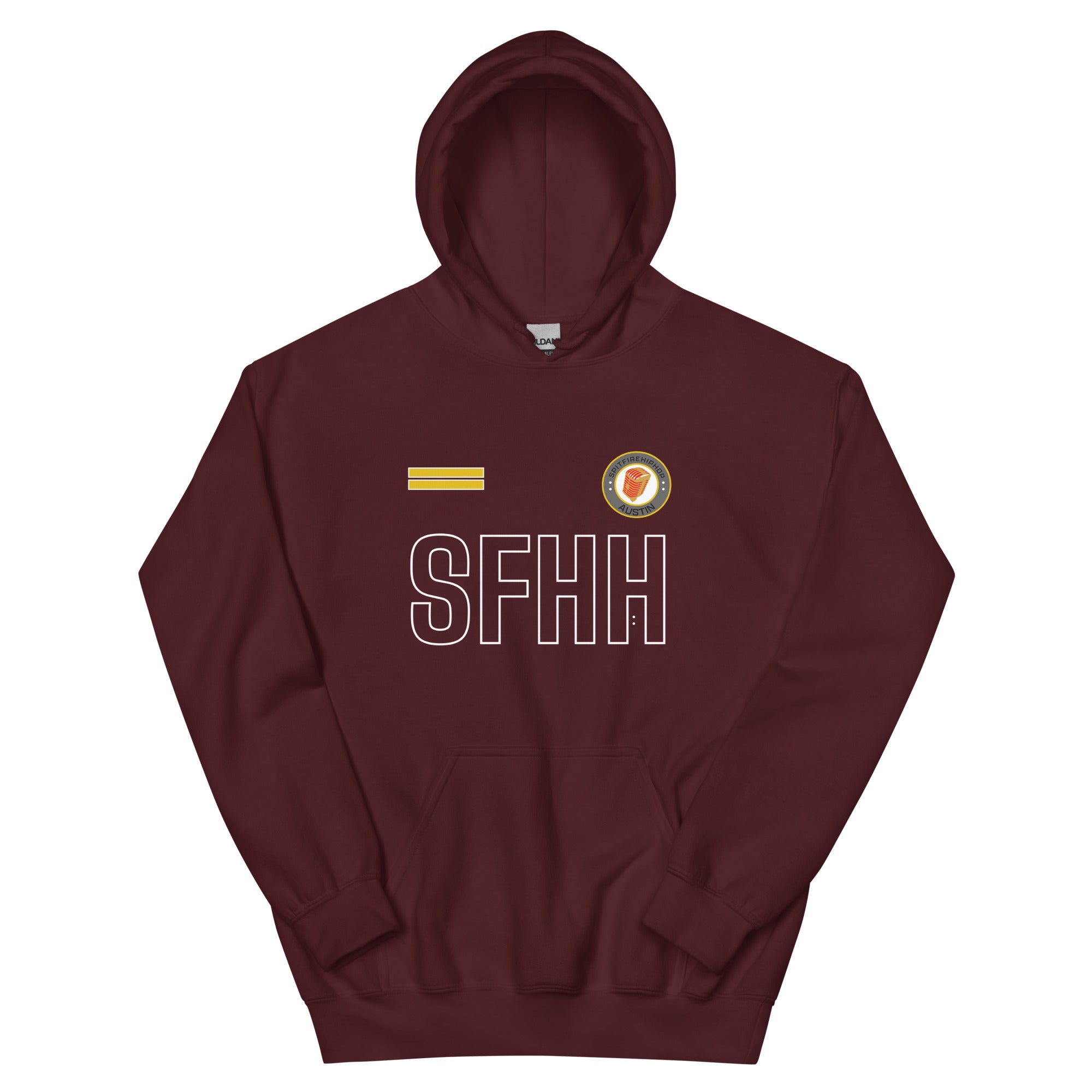 SpitFIreHipHop Maroon Hoodie mockup