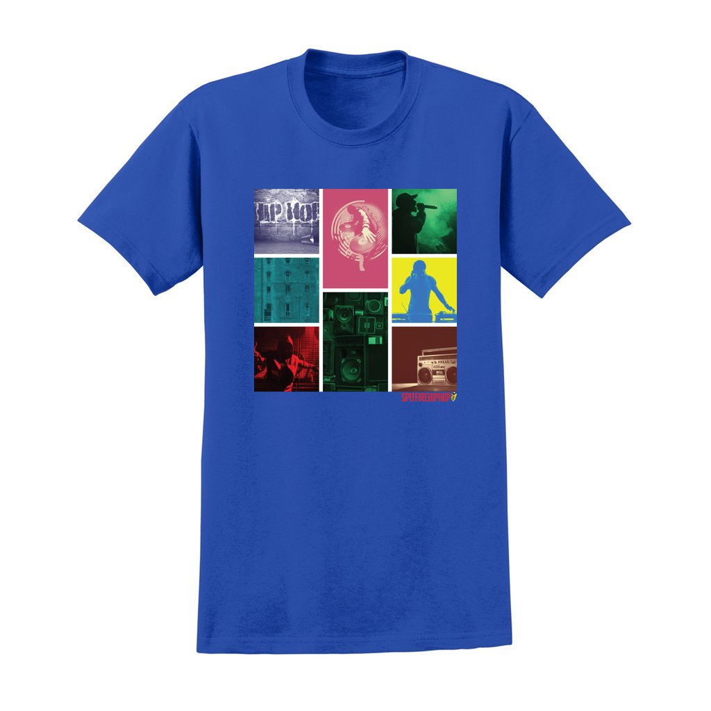 Hip-Hop Collage 1 Royal Blue Tee