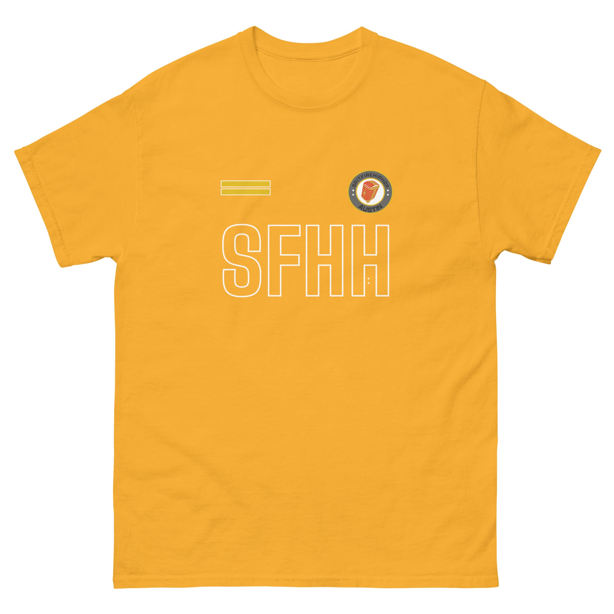 Gold Supa INspired Hip-Hop unisex short sleeve t-shirt featuring bold motivational streetwear typography inspired by independent Hip-Hop culture and creative ambition.