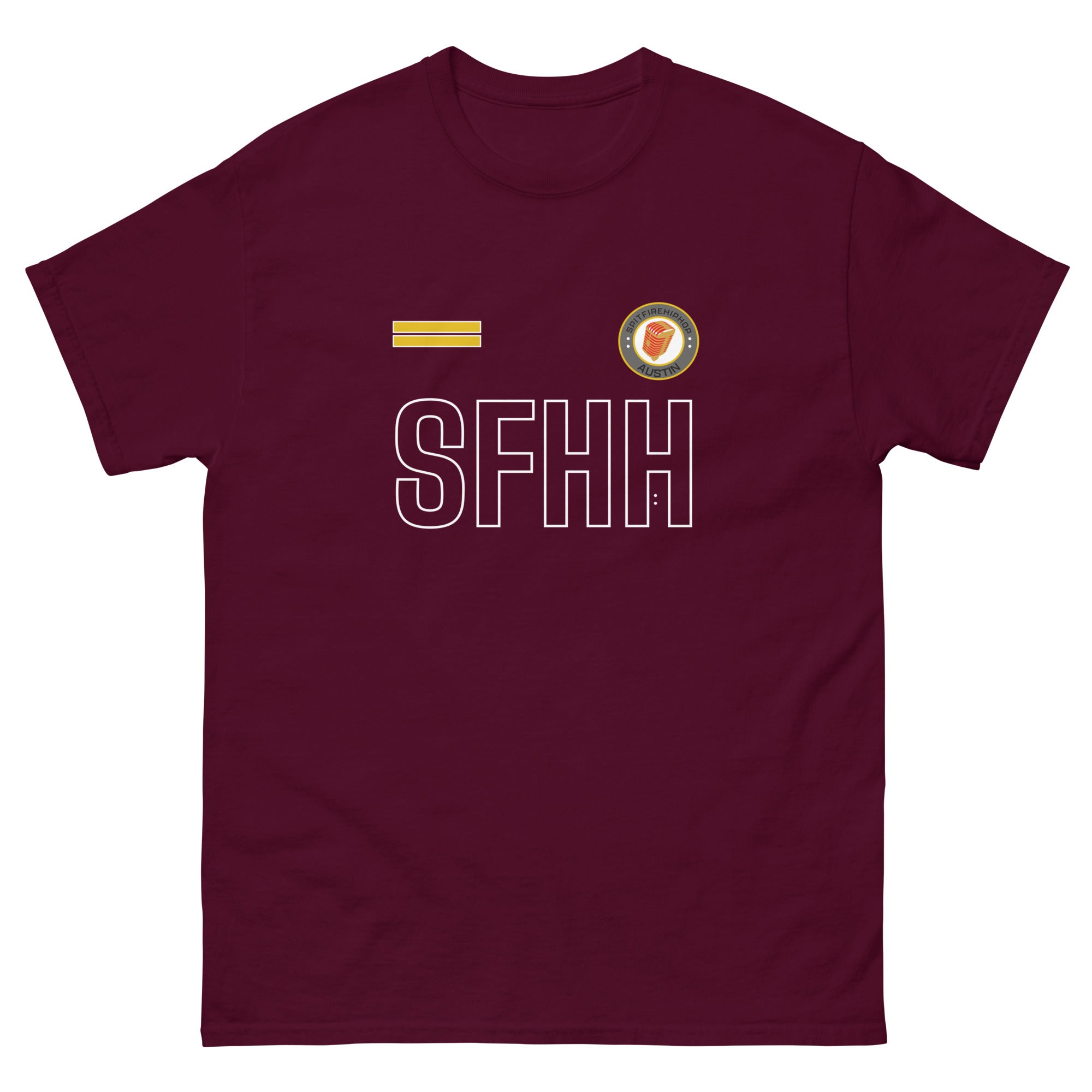 Maroon Supa INspired Hip-Hop unisex short sleeve t-shirt featuring bold motivational streetwear typography inspired by independent Hip-Hop culture and creative ambition.