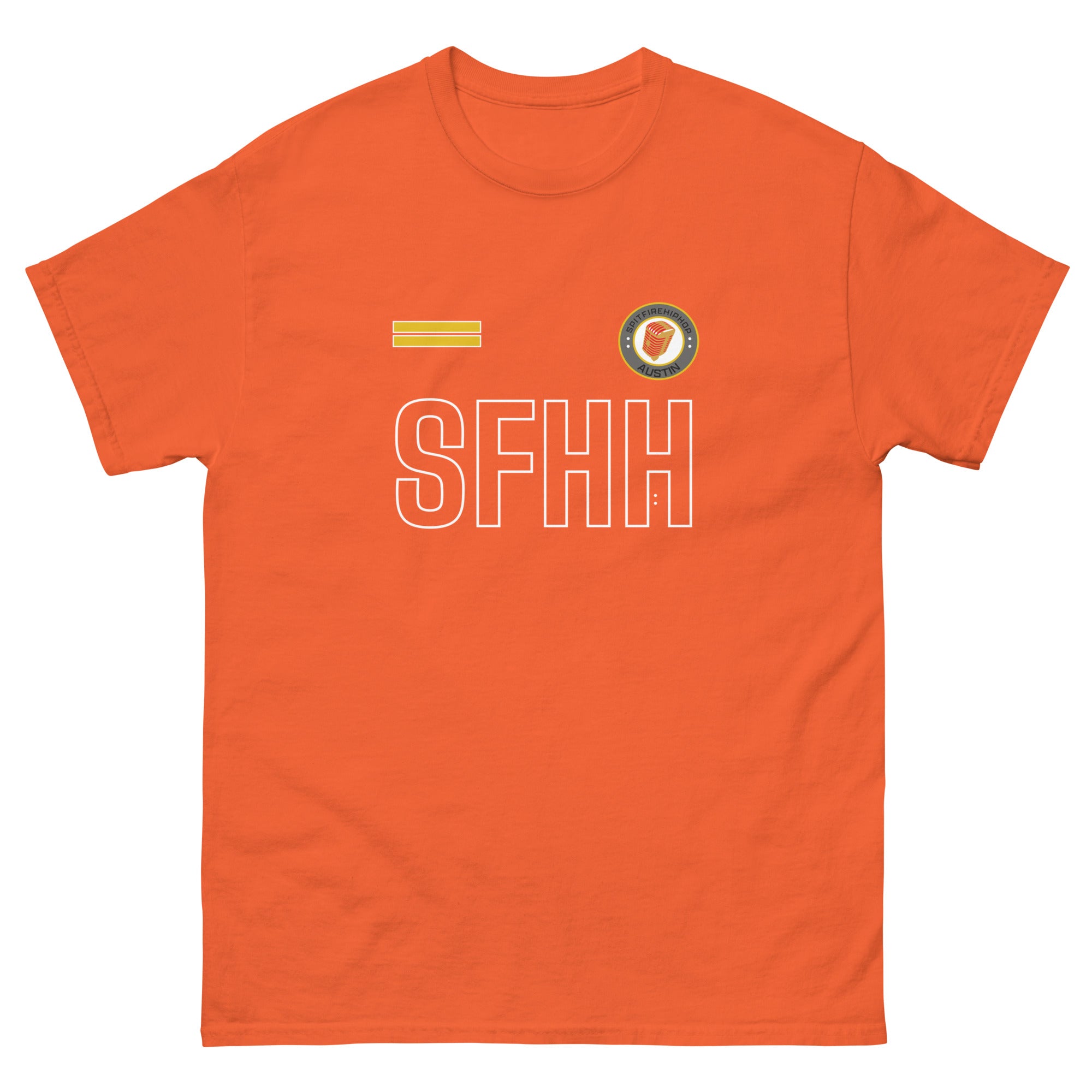 Orange Supa INspired Hip-Hop unisex short sleeve t-shirt featuring bold motivational streetwear typography inspired by independent Hip-Hop culture and creative ambition.