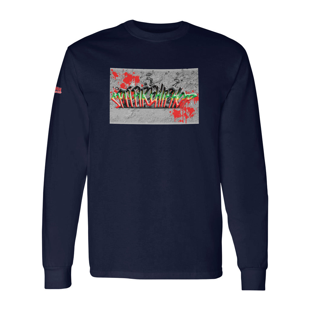 Graffiti Men's Long Sleeve T-Shirt Navy Blue