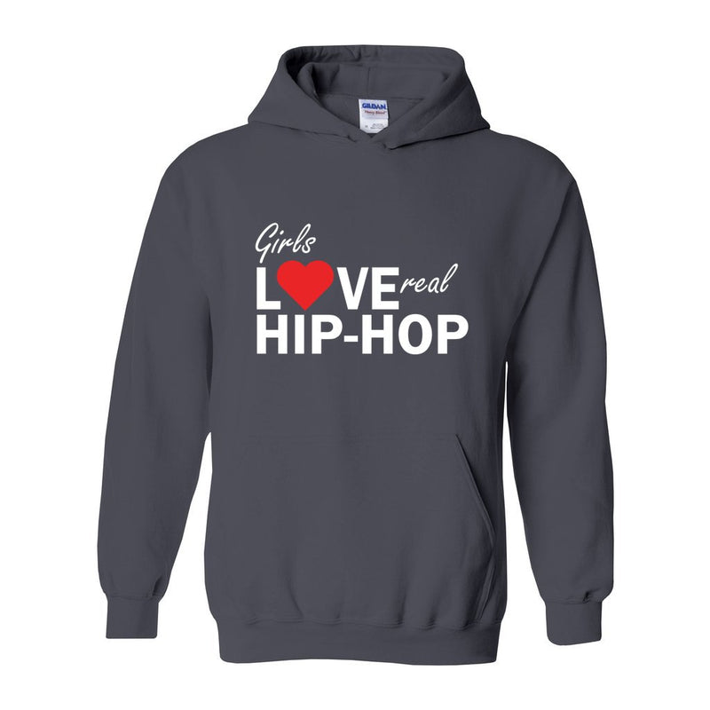Girls Love Real Hip-Hop Hoodie Gray