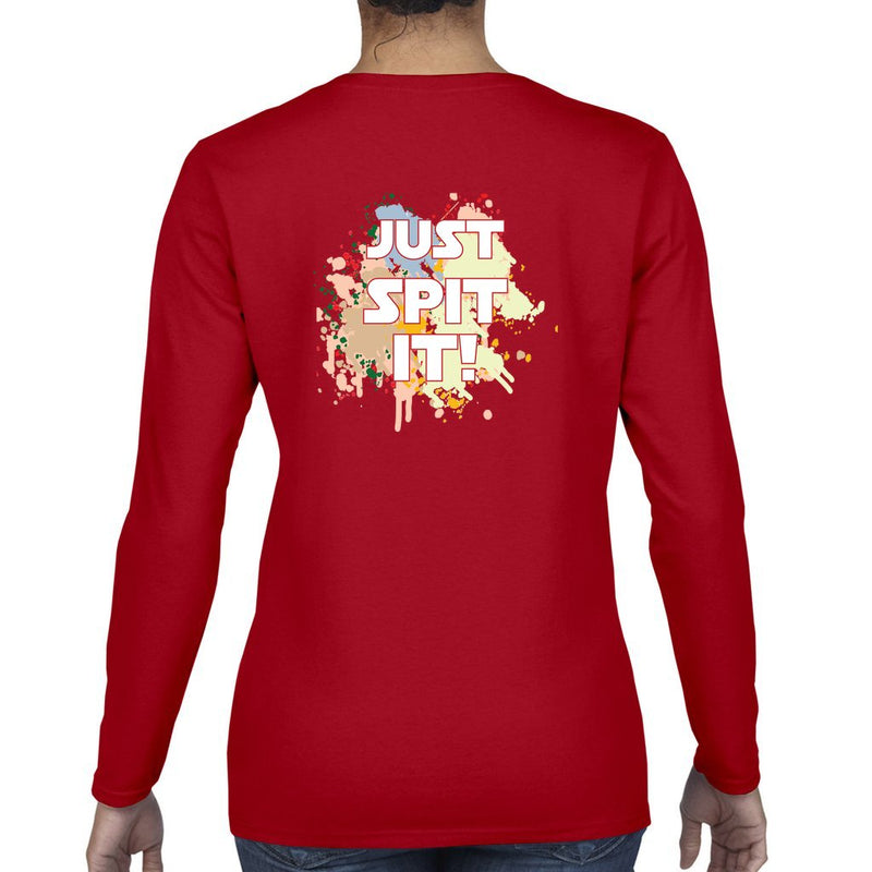 Just Spit It! Ladies Long Sleeve Red